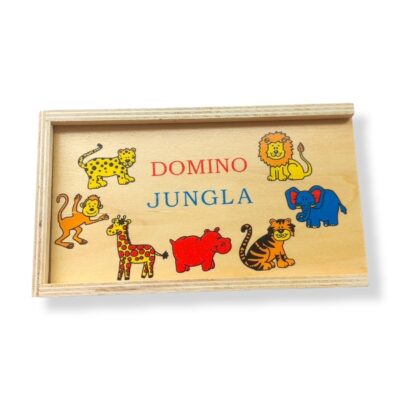 DOMINO INFANTIL DE MADERA FRUTAS Y ANIMALES