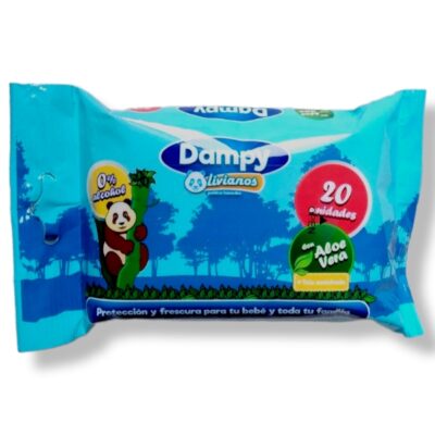 PAÑITOS HUMEDOS DAMPY X20 AZUL