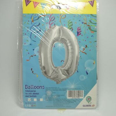 Numero inflable 16 pulgadas #0 PLATEADO