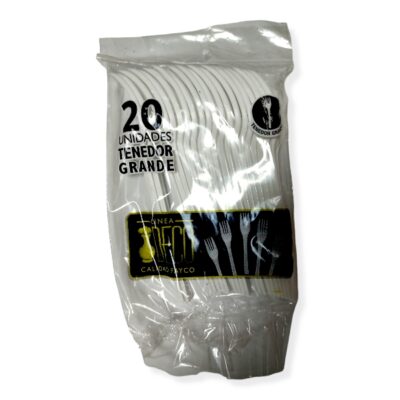 TENEDOR BLANCO PLASTICO X20