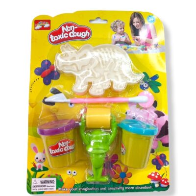 SET PLASTILINA CON MOLDE DINOSAURIO ENCARTONADO