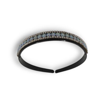 DIADEMA NEGRA PIEDRAS BRILLANTES X12 L0704