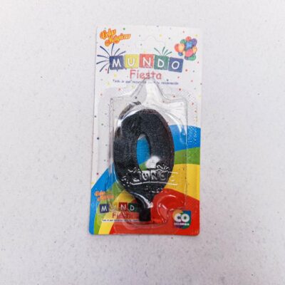Vela de numero color Negro 0