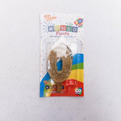 Vela de numero color Dorado 0